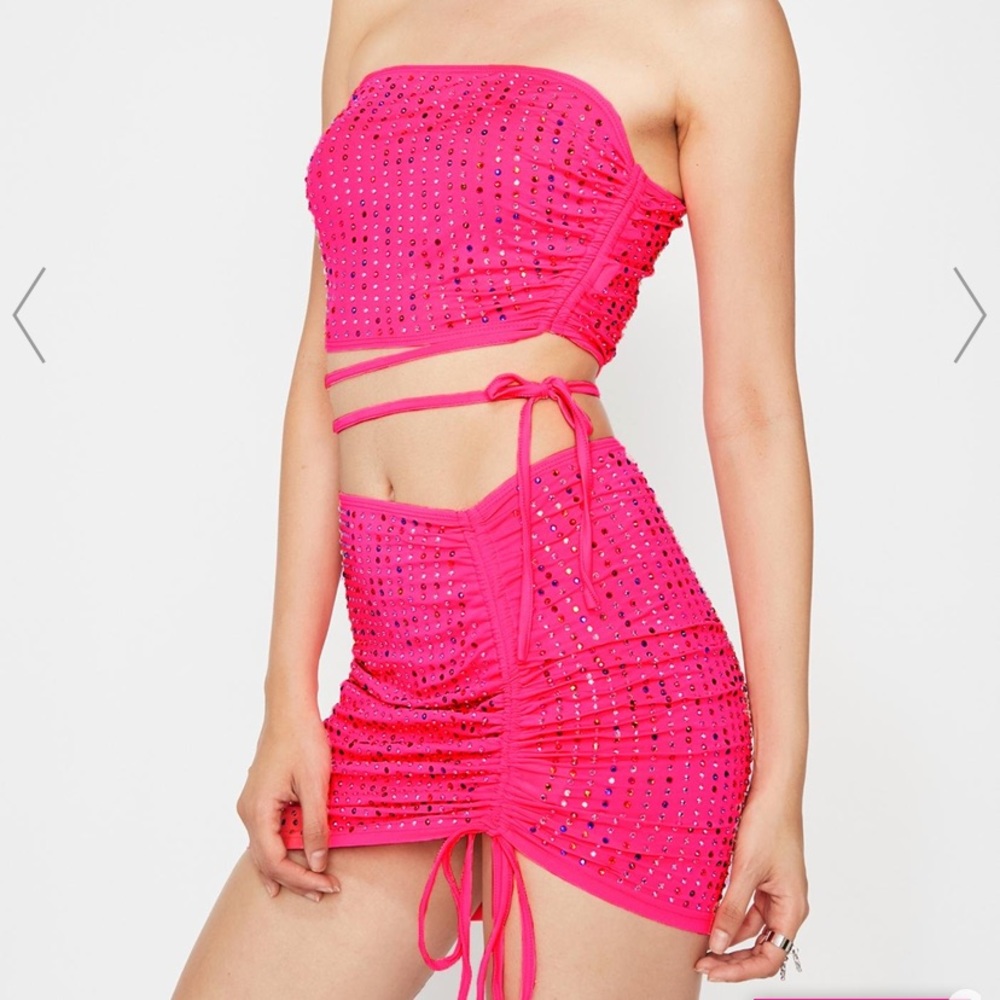 DOLLSKILL PINK RHINESTONE SKIRT SET 💖